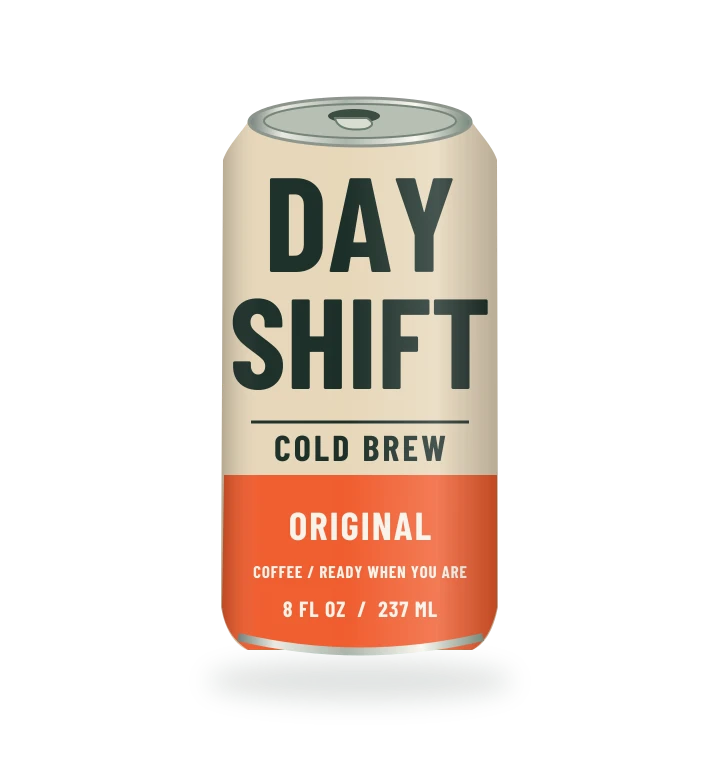 Original fictional DAYSHIFT Original Cold Brew packaging illustration for the COUNTERPART wholesale demo