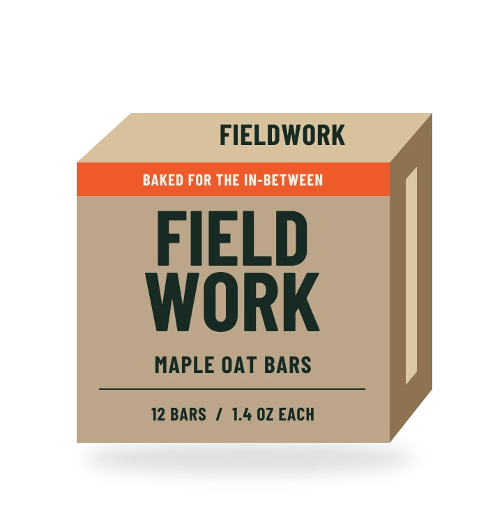 Original fictional FIELDWORK Maple Oat Bars packaging illustration for the COUNTERPART wholesale demo