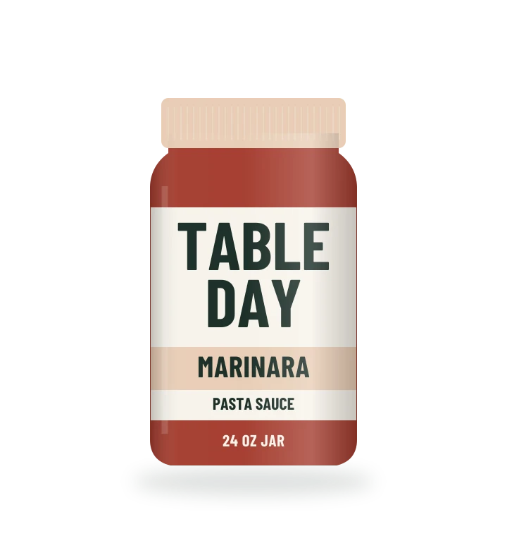 Original fictional TABLE DAY Marinara Sauce packaging illustration for the COUNTERPART wholesale demo