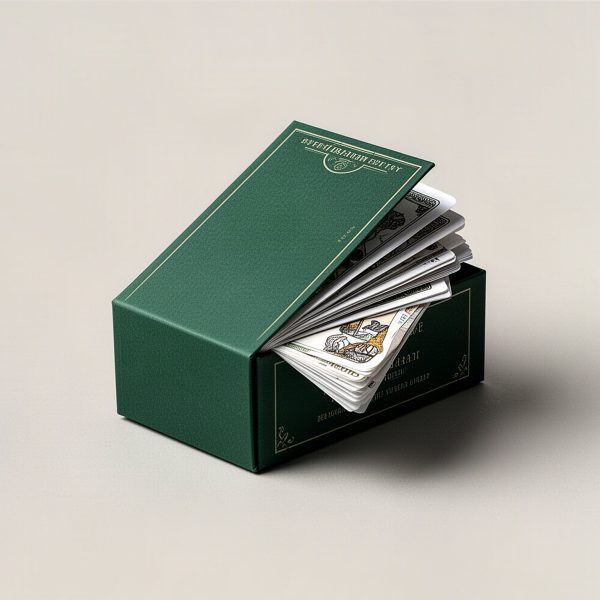 Birch Card Set — boxed set of illustrated cards in a slim deep green box on a light grey backdrop