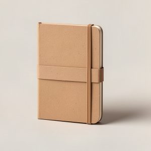 Cedar Field Notebook — pocket field notebook with a kraft cover and elastic closure band on a light grey backdrop