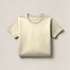 Cedar Field Tee in Cream — crew-neck cotton t-shirt, folded on a light grey backdrop