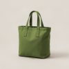 Cedar Tote in Moss — canvas tote bag with two flat handles on a light grey backdrop
