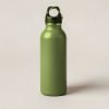 Ember Steel Bottle in Moss — tall insulated steel water bottle with a screw-on cap and carry loop on a light grey backdrop