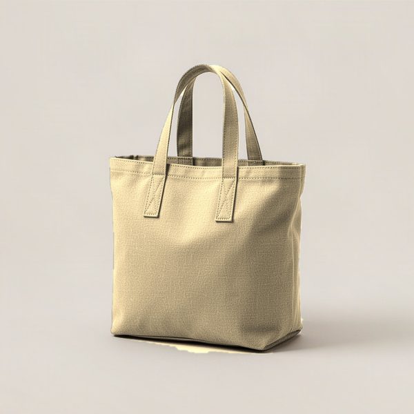 Granite Tote in Sand — canvas tote bag with two flat handles on a light grey backdrop