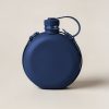 Ridgeline Canteen in Navy — round flat-sided canteen with a screw cap and a carry strap on a light grey backdrop