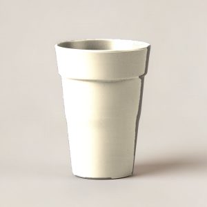 Ridgeline Pint Cup in Cream — stackable pint cup with a flared rim on a light grey backdrop