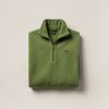 Summit Fleece Pullover in Moss — quarter-zip fleece pullover, folded on a light grey backdrop