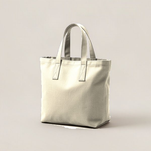 Foxfire Tote in Cream — canvas tote bag with two flat handles on a light grey backdrop