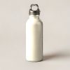 Trailhead Steel Bottle in Cream — tall insulated steel water bottle with a screw-on cap and carry loop on a light grey backdrop