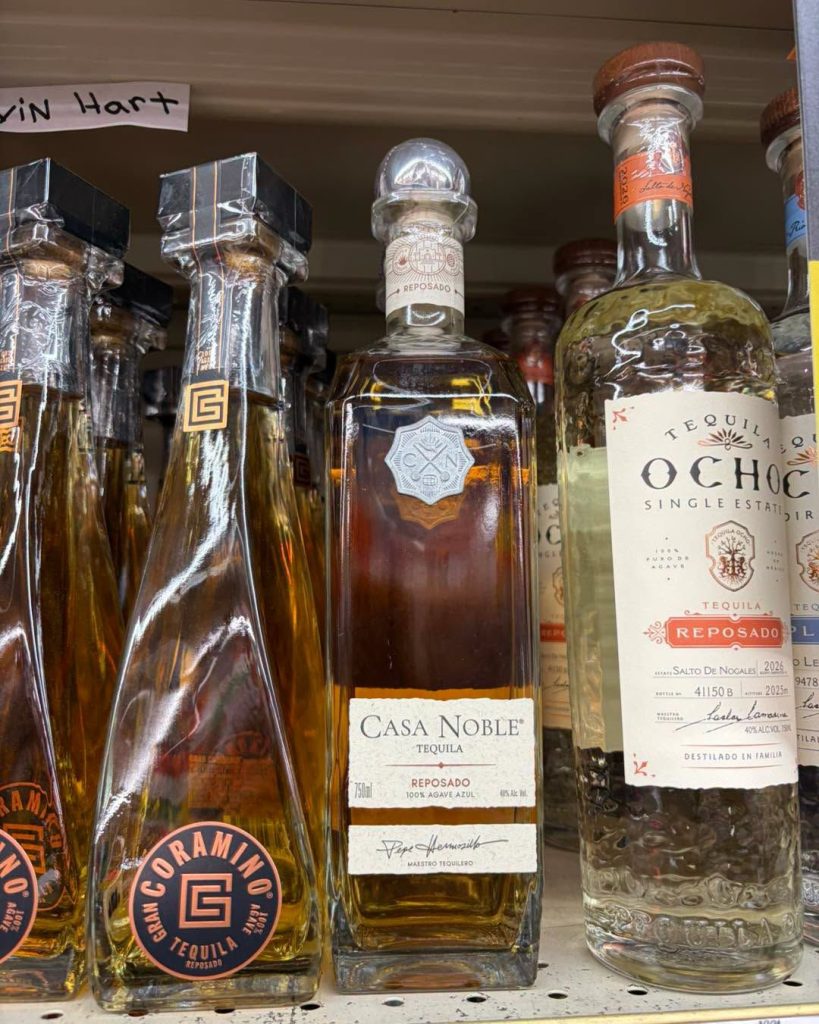 Casa Noble and Tequila Ocho on the shelf