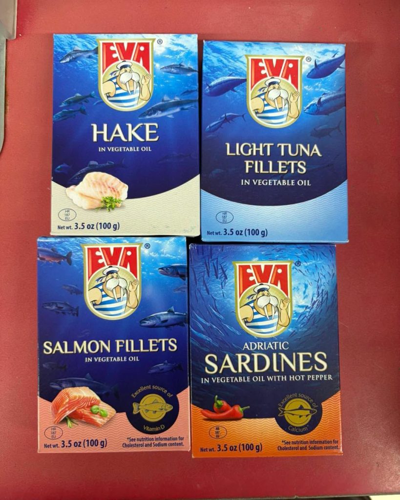 Eva canned hake, tuna, salmon and Adriatic sardines
