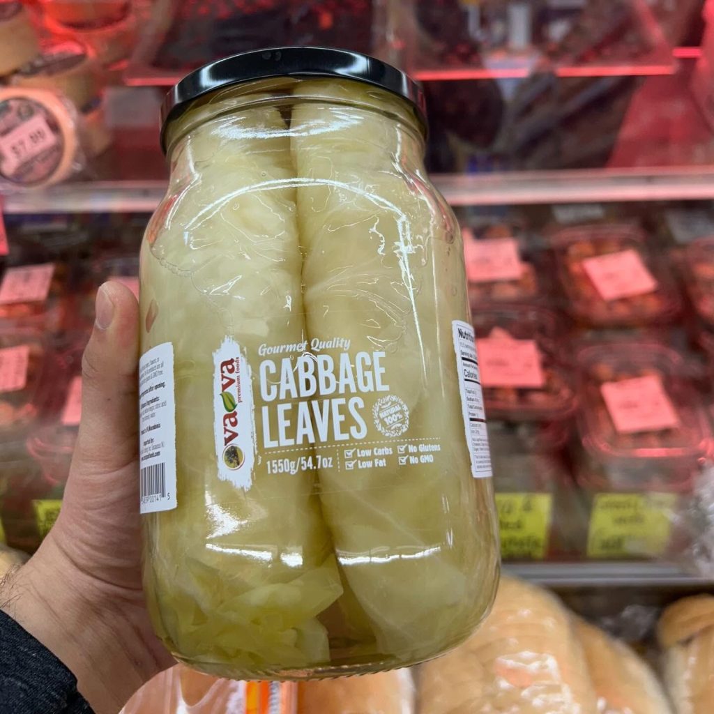 A jar of pickled cabbage leaves for sarma