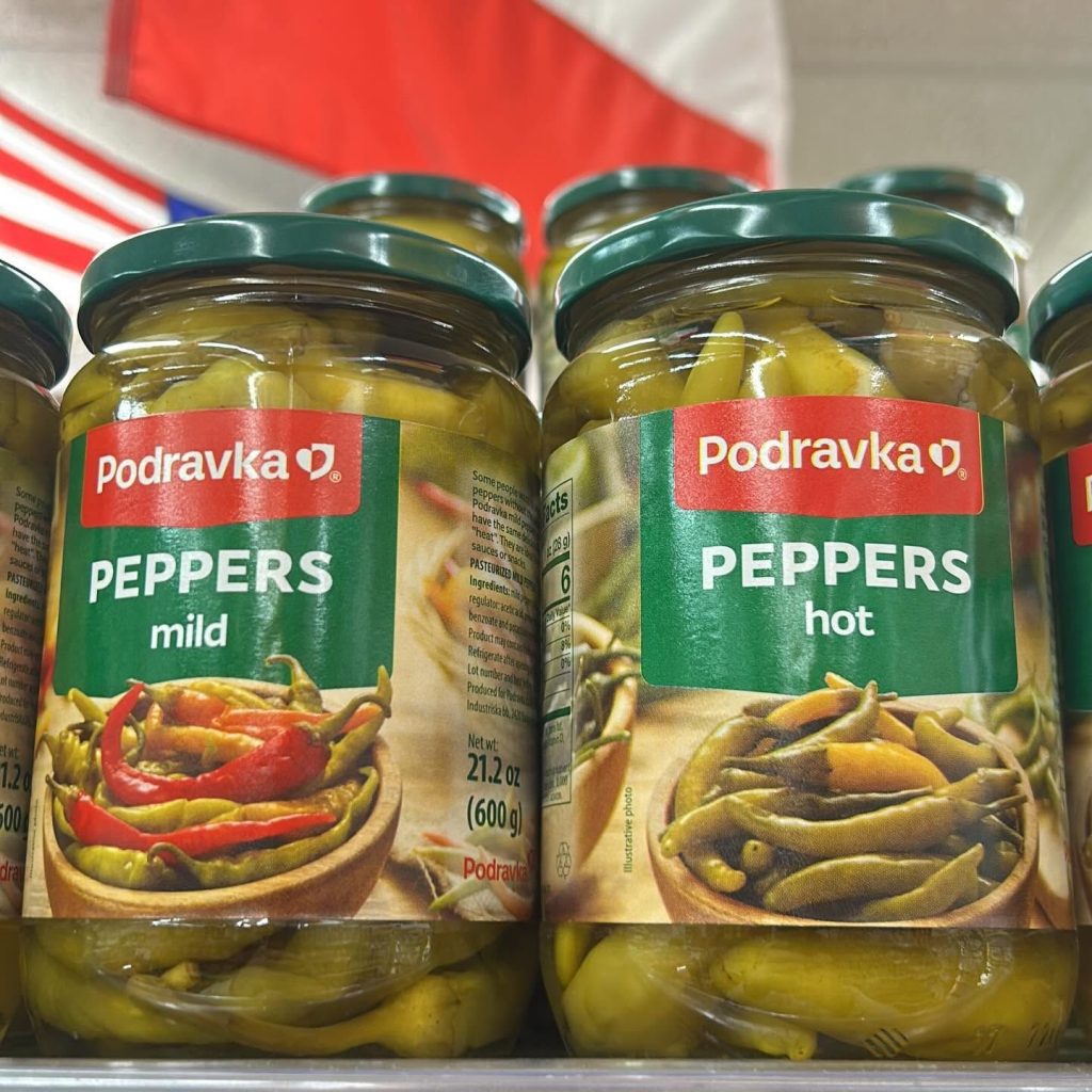 Podravka pickled peppers, mild and hot