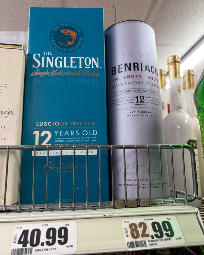 The Singleton 12 and BenRiach single malt Scotch