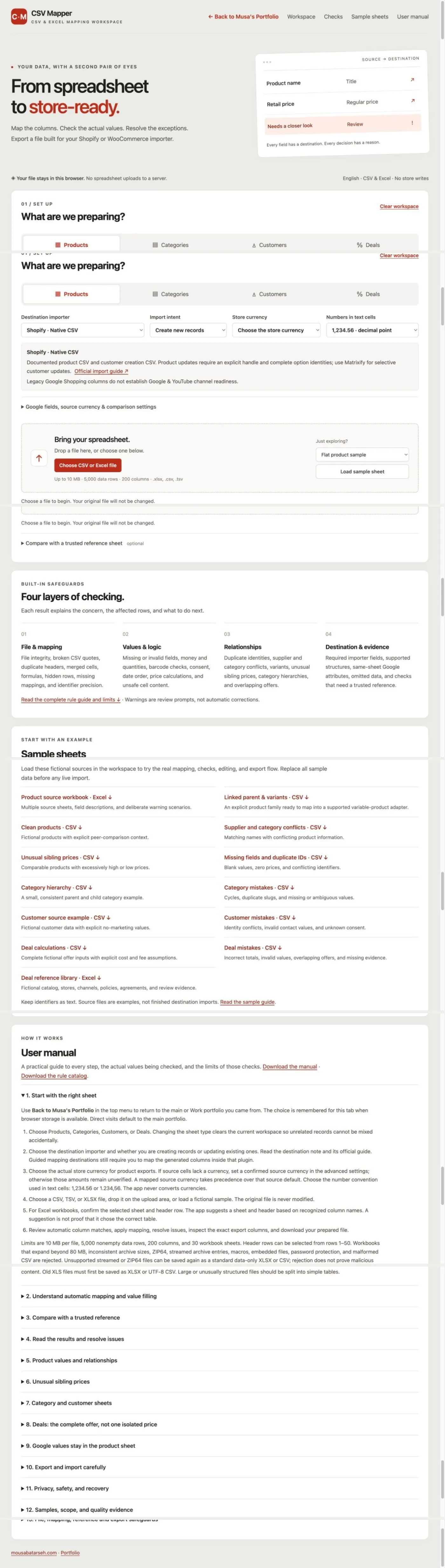 CSV Importer website