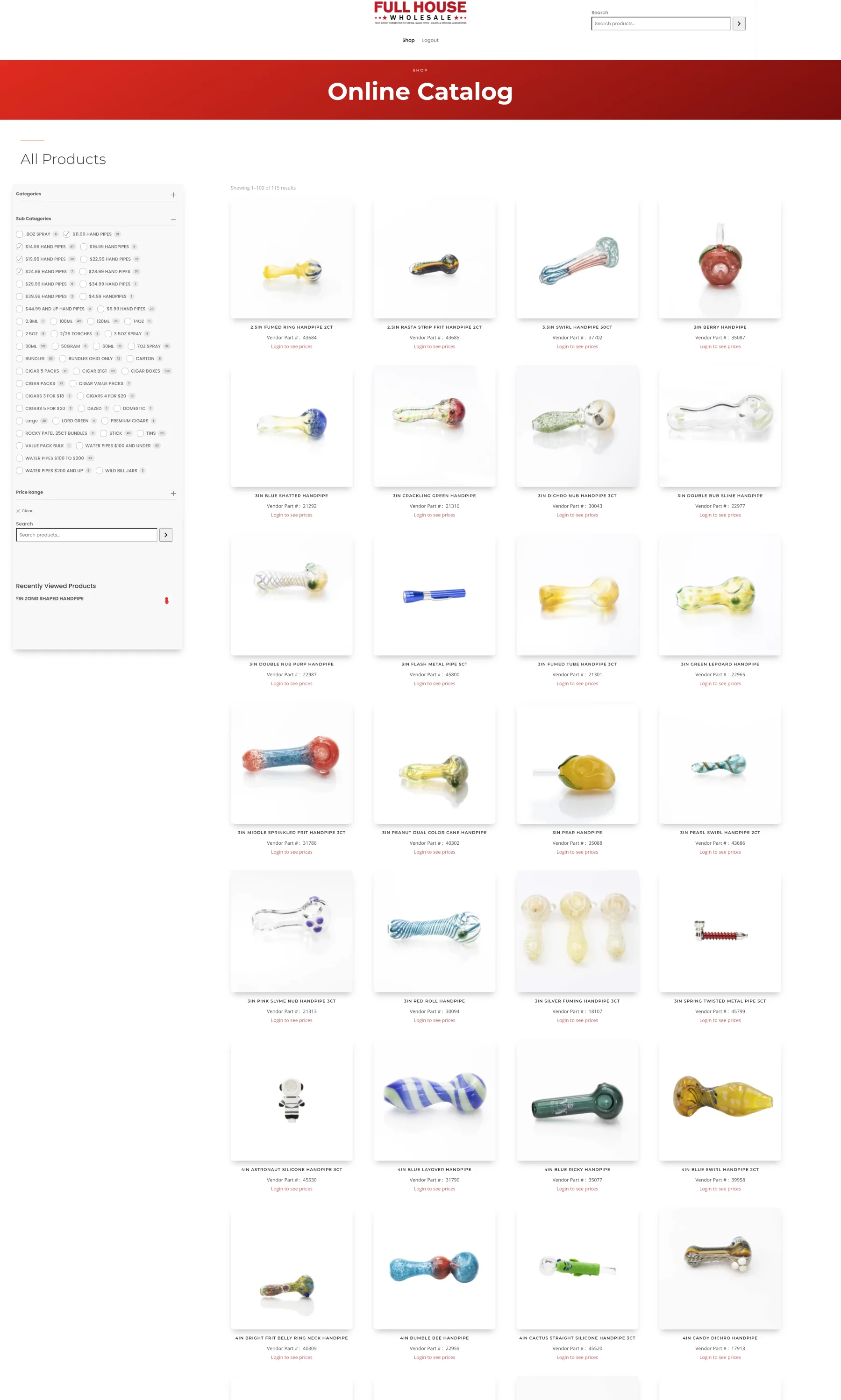 Full House Wholesale website