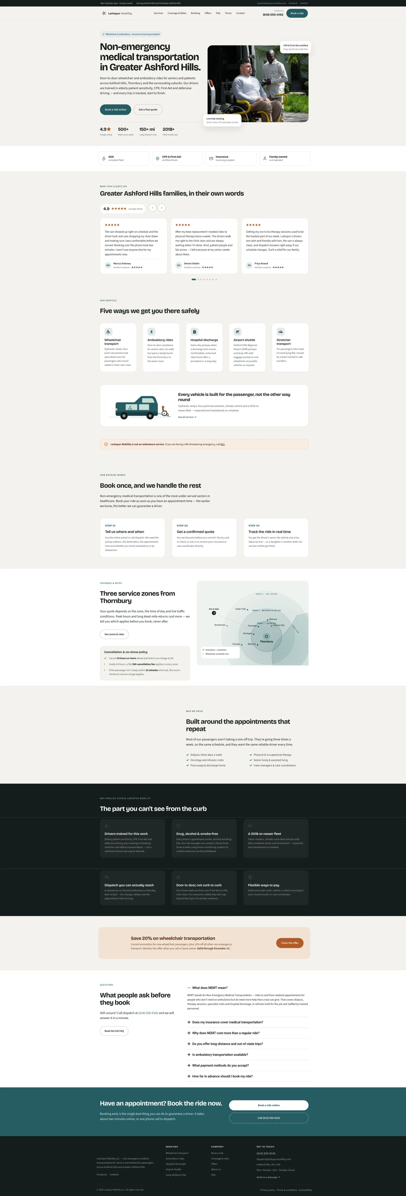 Larkspur Mobility website