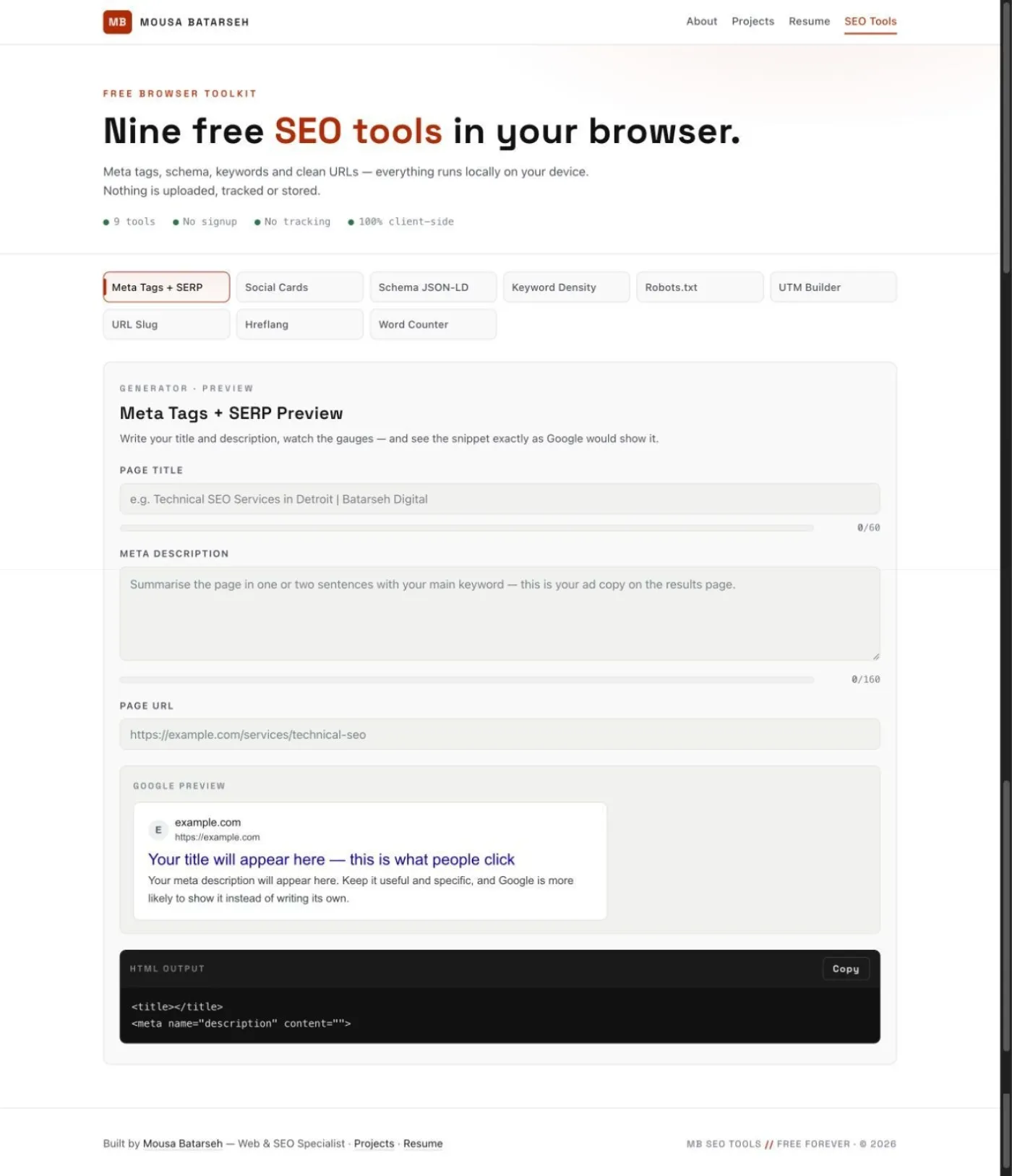 SEO Tools website