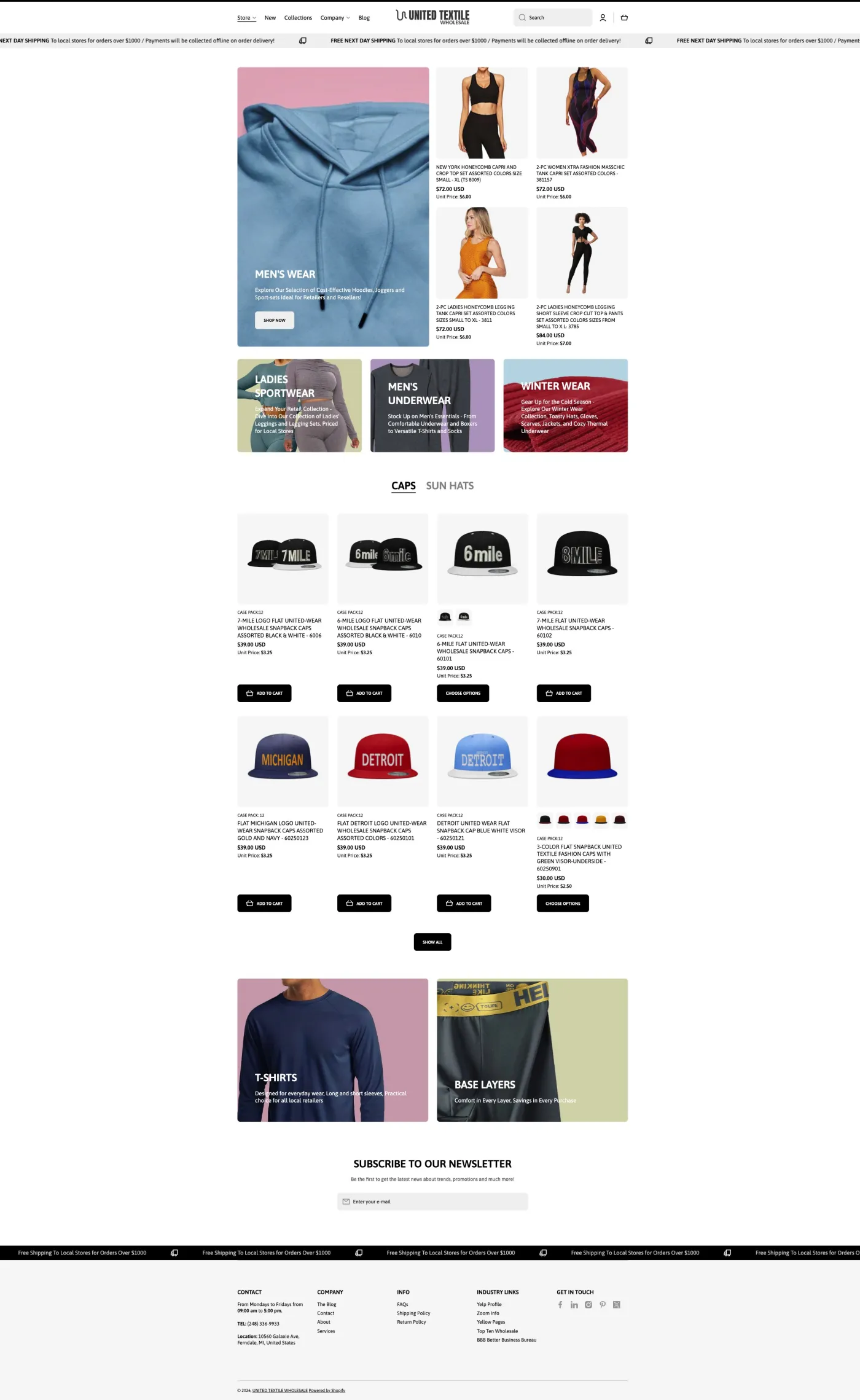 United Textile website