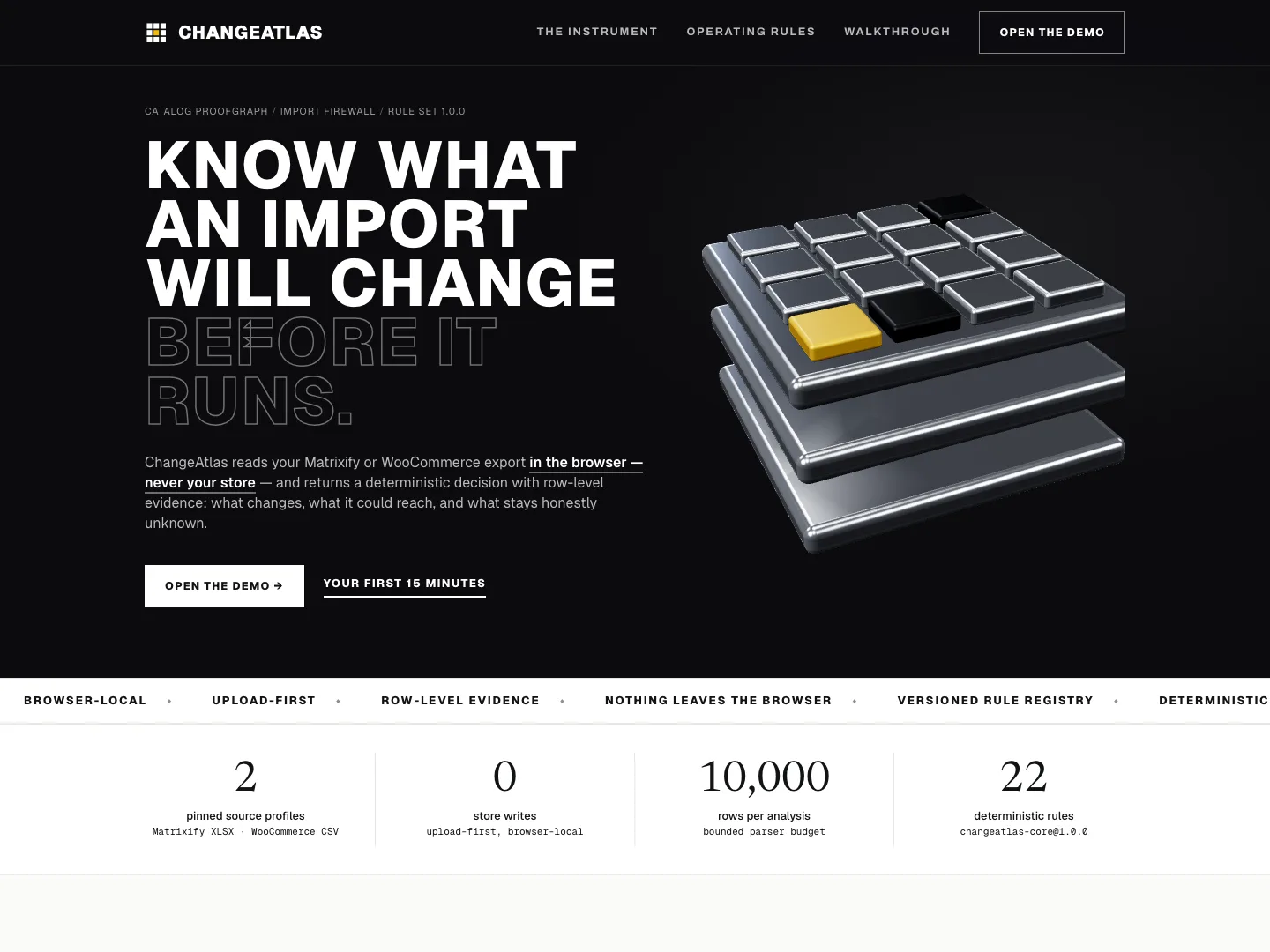 ChangeAtlas Commerce introduction: know what an import will change before it runs