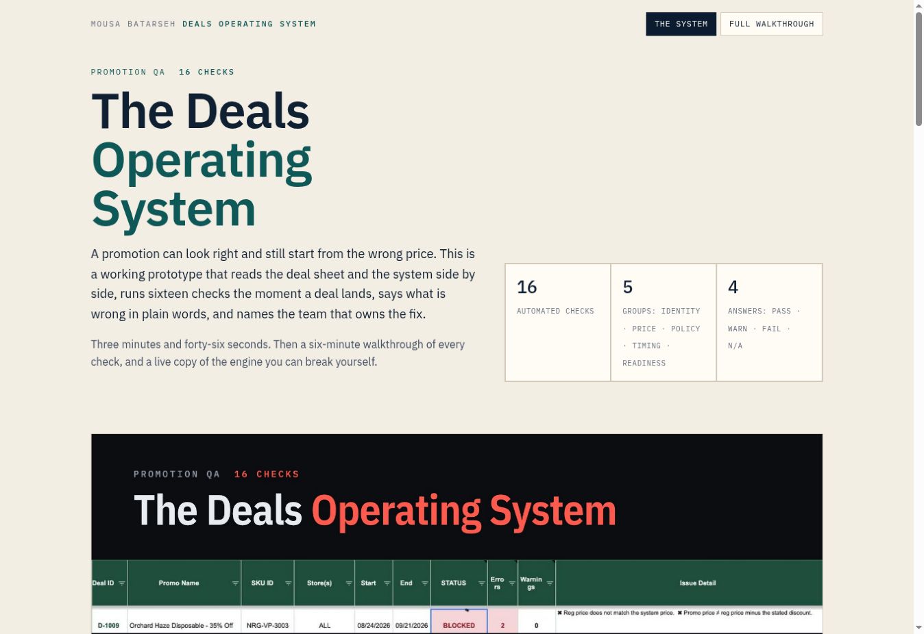 The Deals Operating System website preview
