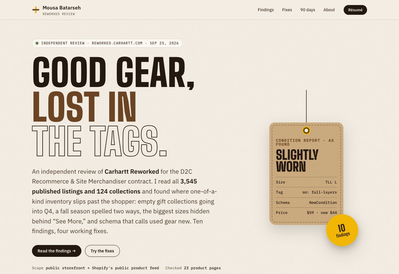 Carhartt Reworked website preview
