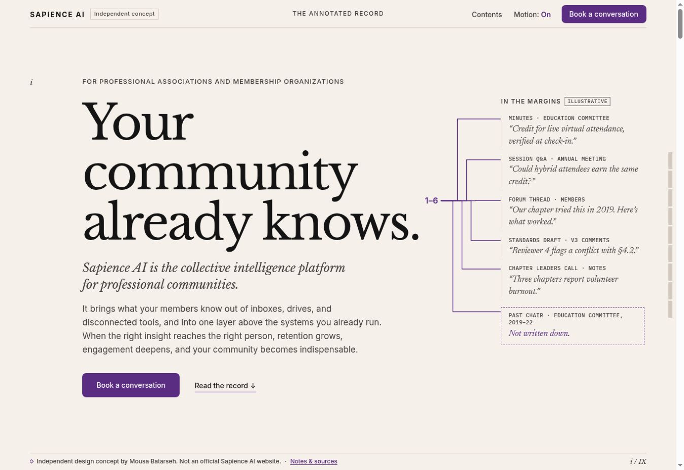 Sapience AI website preview