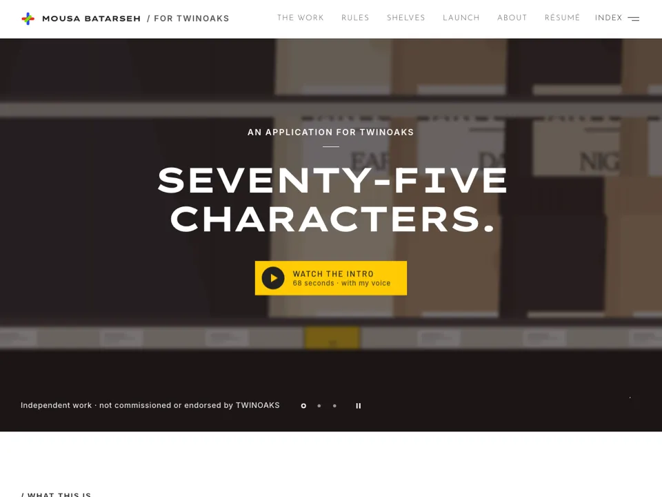 Seventy-Five Characters case study