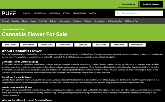 Screenshot of Category page (Flower), captured 2026-09-29