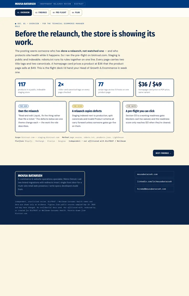 BioTRUST review, first screen
