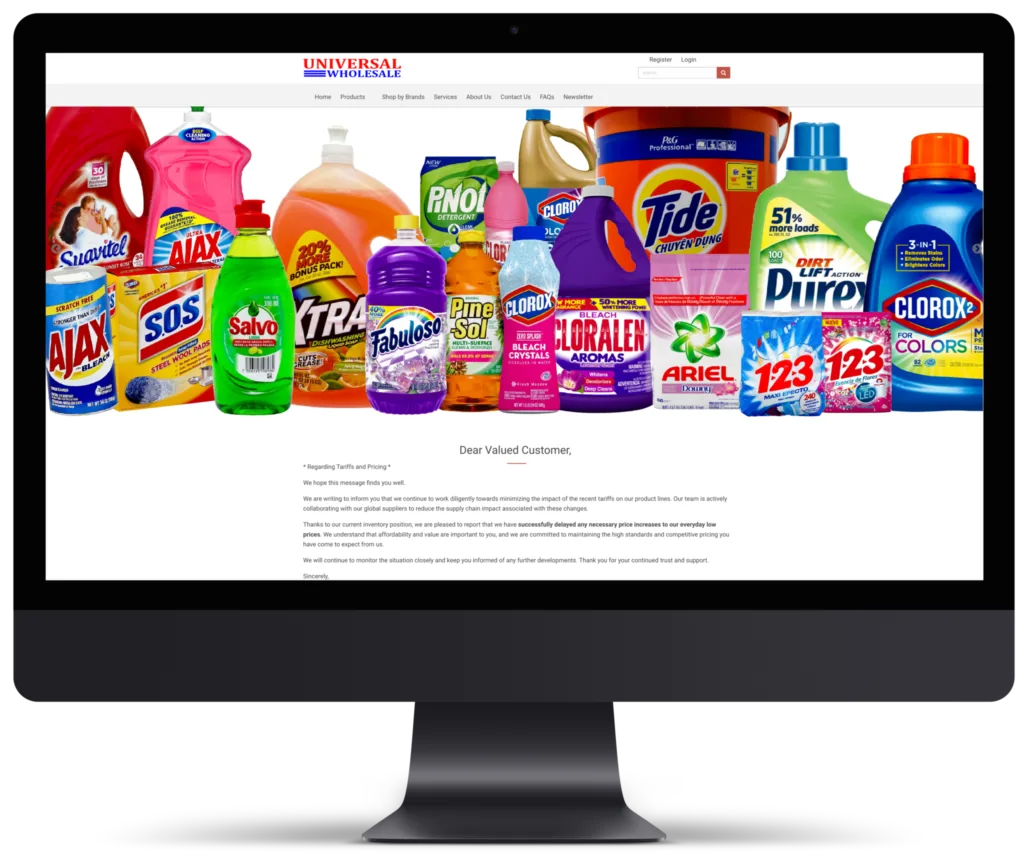 Universal Wholesale product catalog and category merchandising